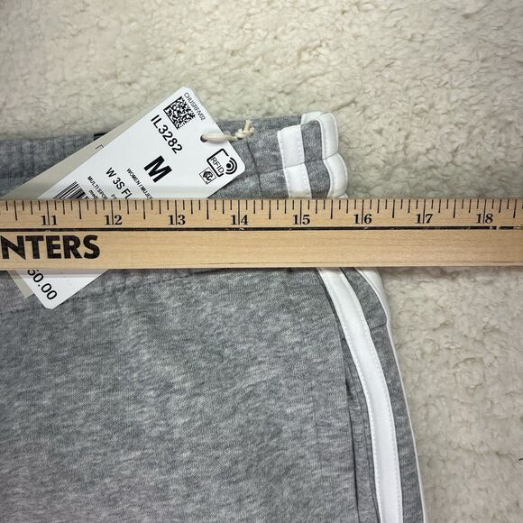 Women’s adidas Slim 3 Stripes Fleece Cuffed Pants IL3282 Medium Grey Heather Med - Picture 4 of 8